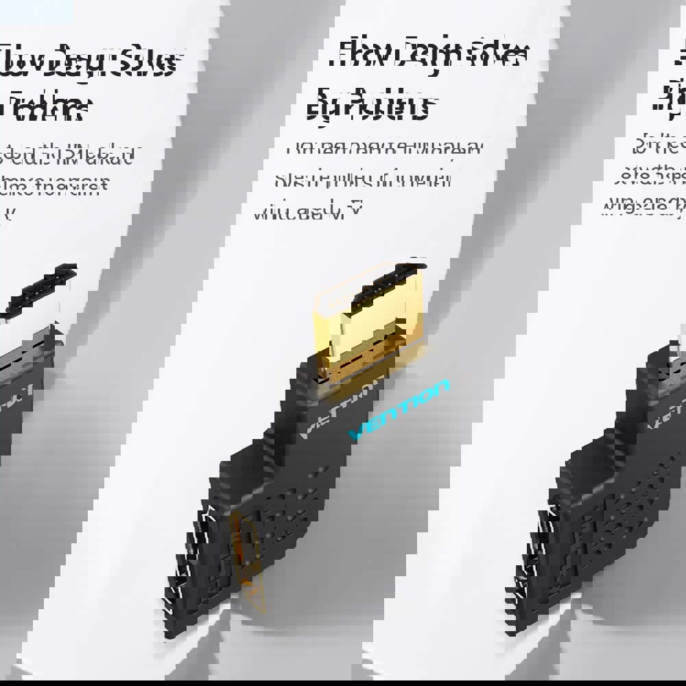 ადაპტერი VENTION AIBB0 HDMI Male to Female Adapter 90 Degree
