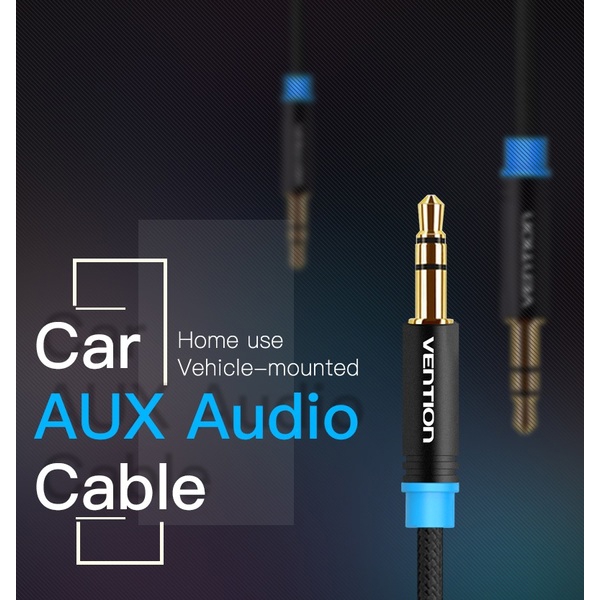 აუდიო კაბელი VENTION P350AC050-B-M 3.5mm Male to Male Audio Cable 0.5M Black