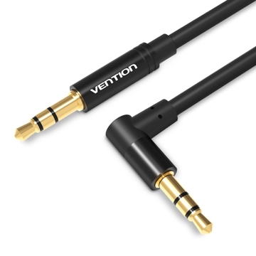 აუდიო კაბელი VENTION BAKBF-T 3.5mm Male to 90°Male Audio Cable 1M Black