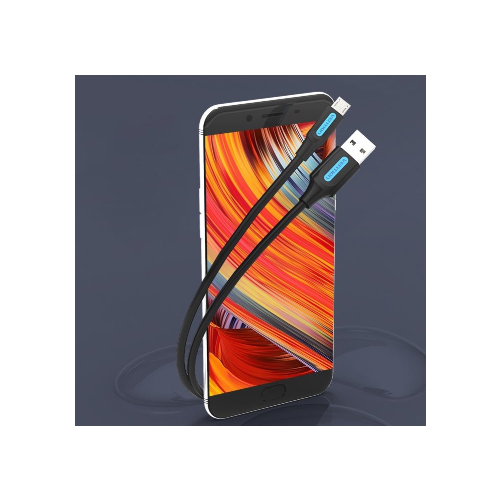 USB კაბელი VENTION COLBH USB 2.0 A Male to Micro-B Male Cable 2M Black