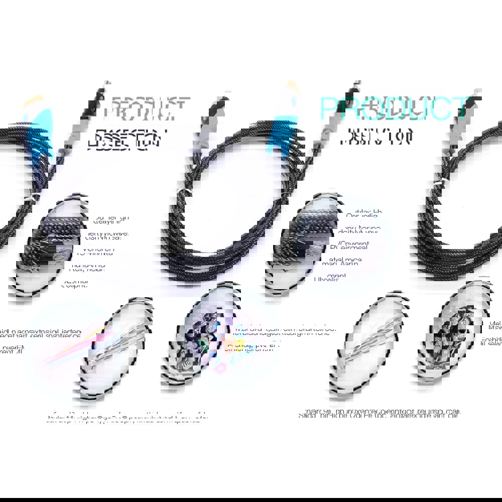 HDMI კაბელი VENTION VAA-C01-B300 Nylon Braided HDMI Cable 3M Black