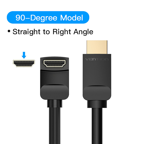 HDMI კაბელი VENTION AARBH HDMI Right Angle Cable 90 Degree 2M Black