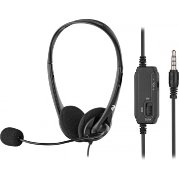 ყურსასმენი 2E 2E-CH11SJ PC Headset CH11, On-Ear, 3.5mm - 2*3.5mm Black