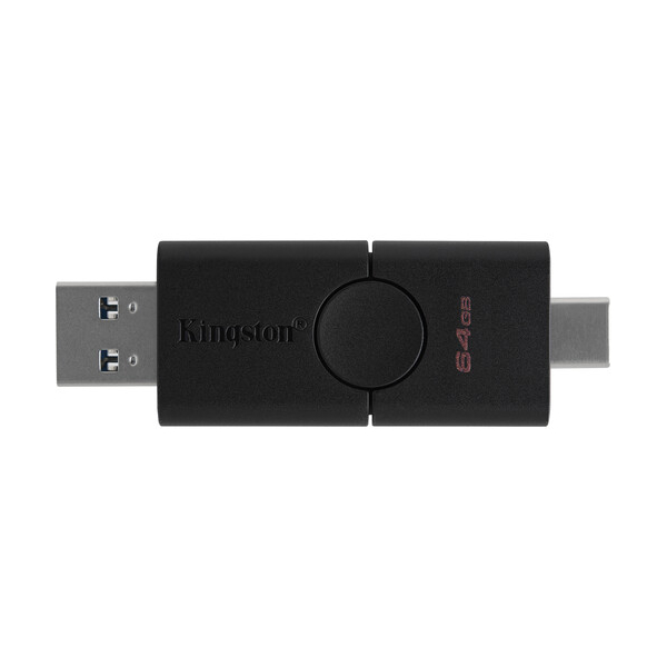 USB ფლეშ მეხსიერება Kingston 64GB USB 3.2+Type-C DT Duo Black