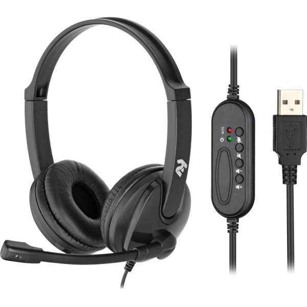 ყურსასმენი 2E 2E-CH12SU PC Headset CH12, On-Ear, USB Black