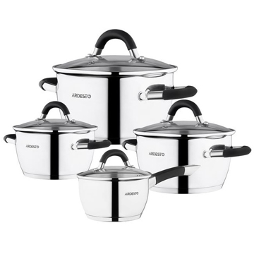 ქვაბები Ardesto AR1908GS Cookware set Gemini Livorno with drain, 8 pcs