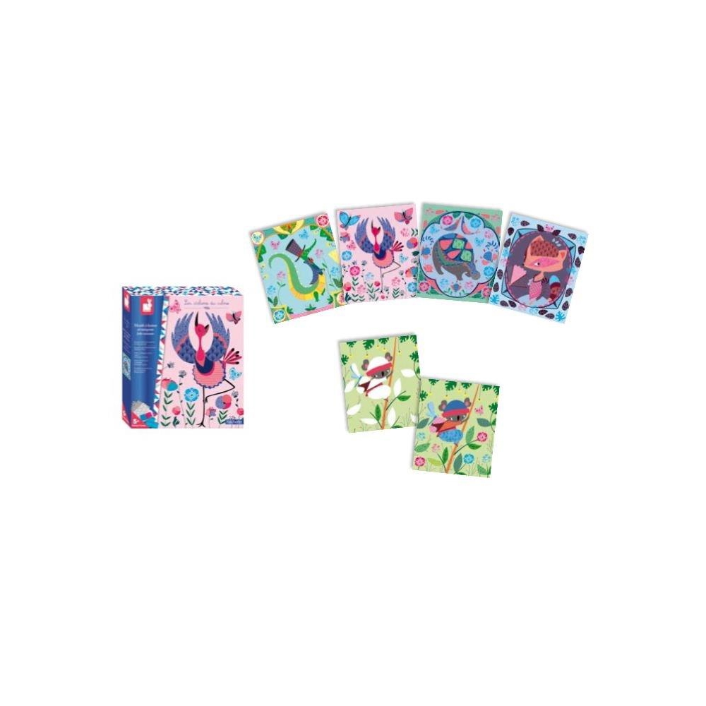 სათამაშო ბარათები Janod J07819 Cards with stamps Favorite animals