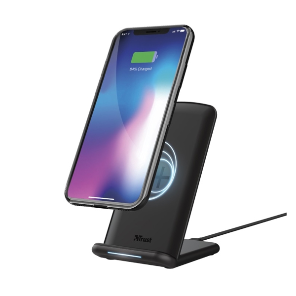 მობილურის დამტენი Trust Primo10 QI Wireless Fast-charging Desk Stand Black