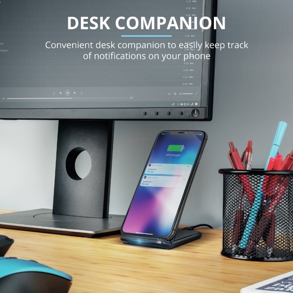 მობილურის დამტენი Trust Primo10 QI Wireless Fast-charging Desk Stand Black