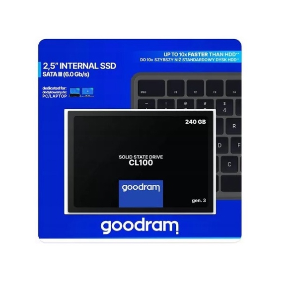 მყარი დისკი Goodram SSDPR-CL100-240-G3 240GB SSD 2.5” 7MM SATA 6GBS Rradwrite 520 400 MBS