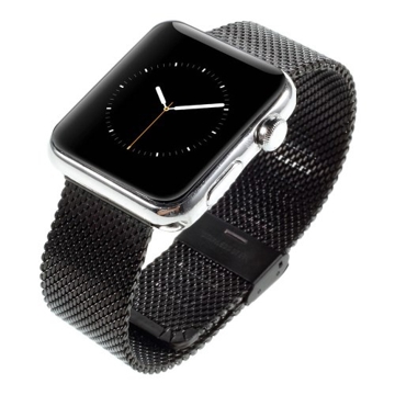 სმარტ საათის სამაჯური Metal Woven Strap for Apple Watch Series 6, SE, 5, 4 (44mm)/Series 1,2,3 (42mm) Black