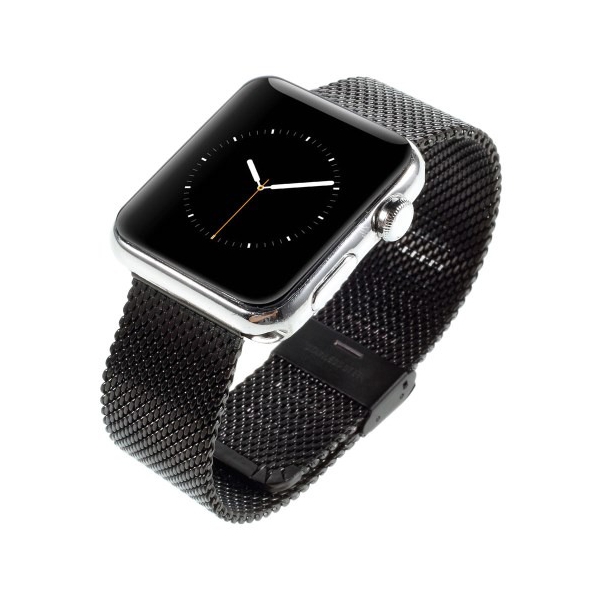 სმარტ საათის სამაჯური Metal Woven Strap for Apple Watch Series 6, SE, 5, 4 (44mm)/Series 1,2,3 (42mm) Black