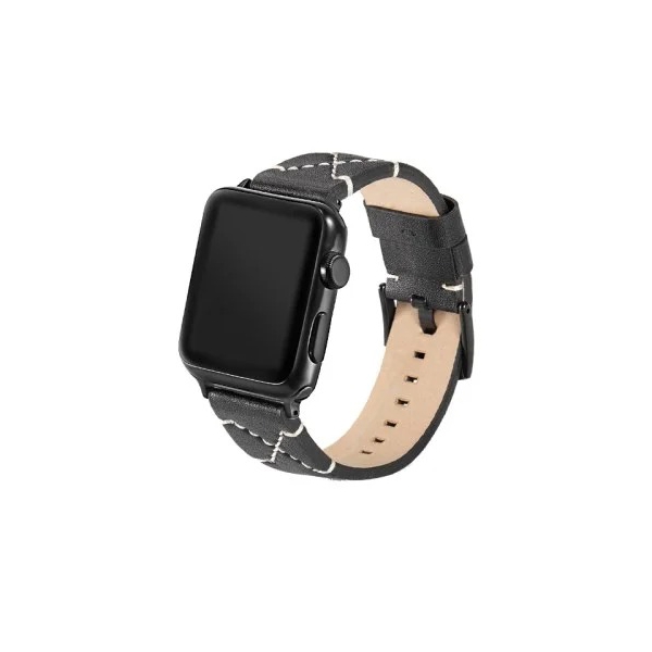 სმარტ საათის სამაჯური X Shape Leather Strap for Apple Watch Series 6, SE, 5, 4 (40mm)/Series 1,2,3 (38mm) Black