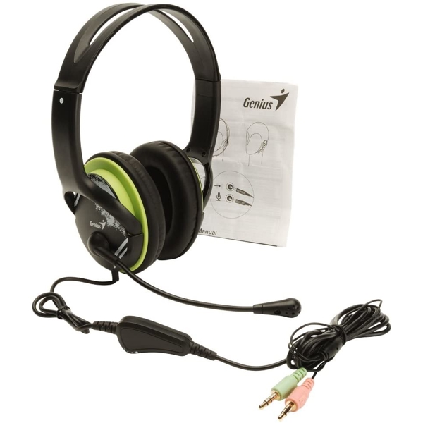 ყურსასმენი Genius HS-400A Headphone Black/Green