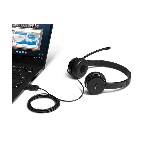 ყურსასმენი Lenovo 4XD0X88524 100 Stereo USB Headset (4XD0X88524) Black