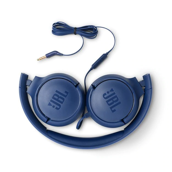 ყურსასმენი JBL T500 Wired, On-ear headphones Blue