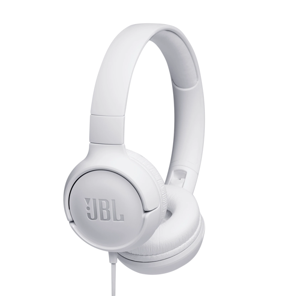 ყურსასმენი JBL T500 Wired, On-ear headphones White