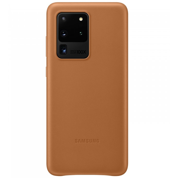 მობილურის ქეისი Samsung EF-VG988LAEGRU Galaxy S20 Ultra Leather Cover Brown