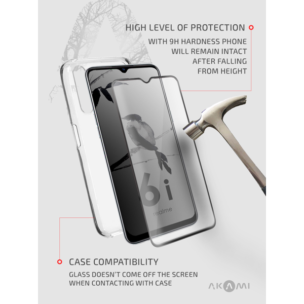 ეკრანის დამცავი AKAMI 3D glass protector for Realme 6i