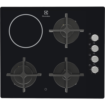 ჩასაშენებელი ქურის ზედაპირი Electrolux EGE6182NOK Hob, Built-in, Gas, Electric Black