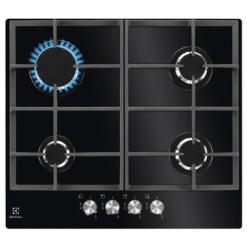 ჩასაშენებელი ქურის ზედაპირი Electrolux GPE263YK Hob, Built-in, Mechanical, Gas, Cast Iron Black