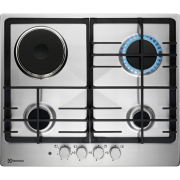 ჩასაშენებელი ქურის ზედაპირი Electrolux KGM64311X Hob, Built-in, Gas, Electric Stainless Steel