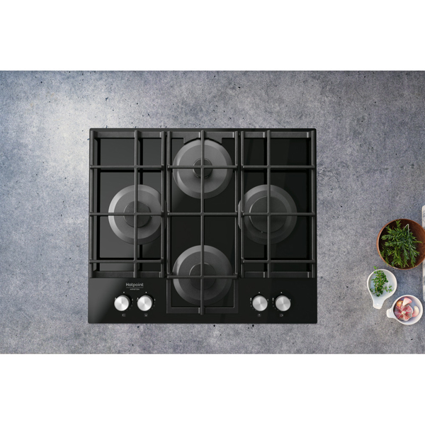 ჩასაშენებელი ქურის ზედაპირი Hotpoint-Ariston HAGS 61FBK Hob Black