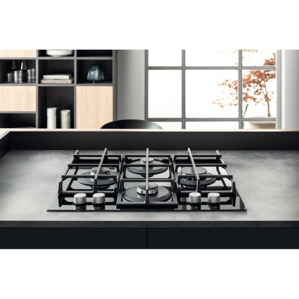 ჩასაშენებელი ქურის ზედაპირი Hotpoint-Ariston HAGS 61FBK Hob Black