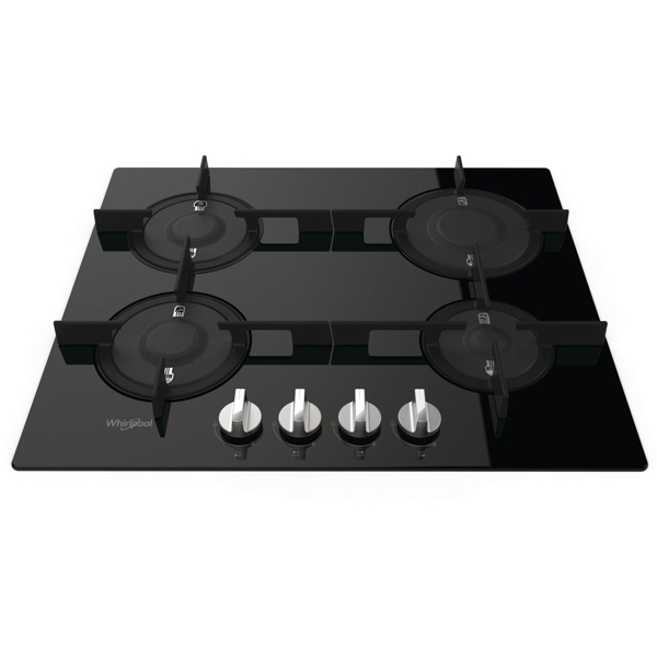 ჩასაშენებელი ქურის ზედაპირი Whirlpool POW 64D2/NB Hob, Built-in, Gas Black