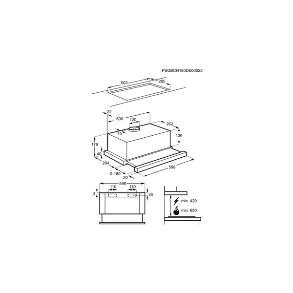 გამწოვი Electrolux LFP316S Pull-out, Fully Embedded, Stainless Steel Silver