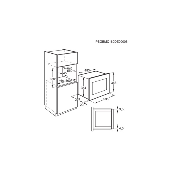 Electrolux LMS4253TMX Built-in, Microwave, 25 L Black