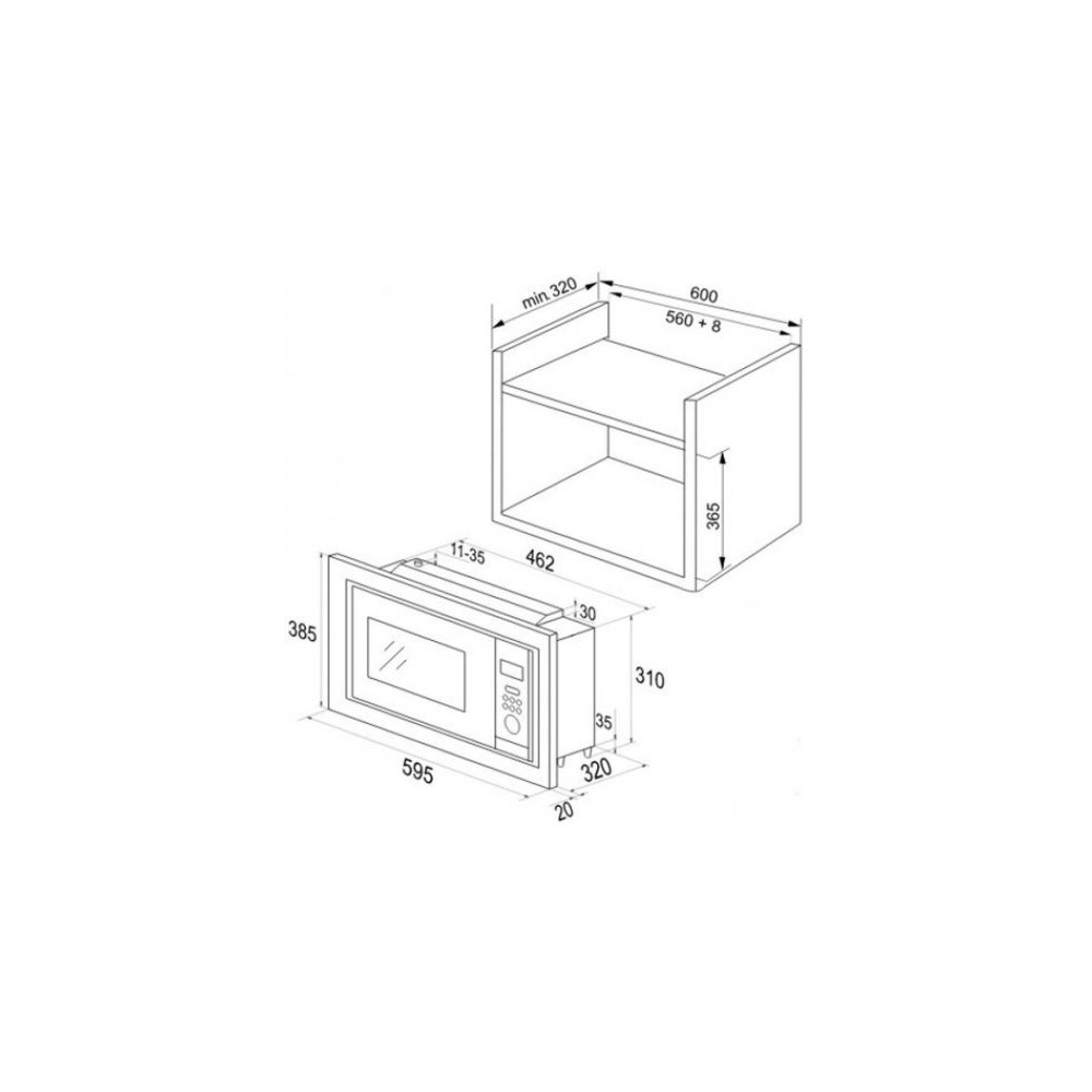 ჩასაშენებელი ღუმელი Hansa AMG20IFH Built-in, Mechanical, Push-button Stainless Steel