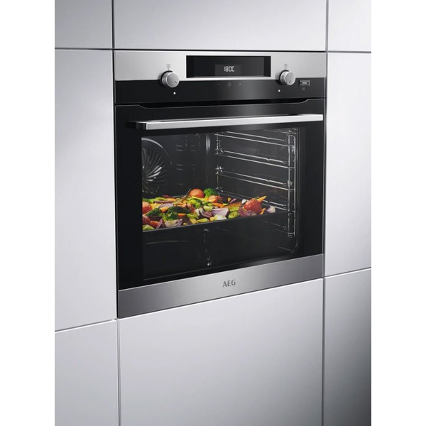 ჩასაშენებელი ღუმელი AEG BER455120M Built-in Oven Electric, 71L Black / Stainless steel