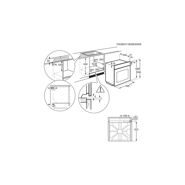 ჩასაშენებელი ღუმელი Electrolux OEF3H70TK Built-in Oven, Electric Black