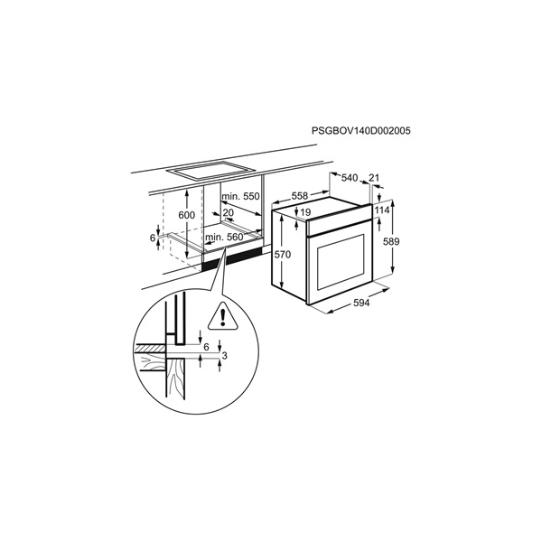 ჩასაშენებელი ღუმელი Electrolux OEF5E50X Built-in Oven, Electric Stainless Steel