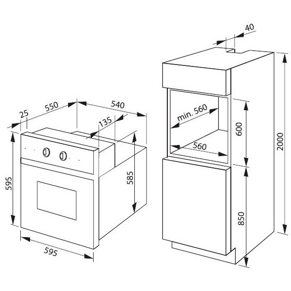 ჩასაშენებელი ღუმელი Hansa BOEW68411 Built-in Oven, Electric White