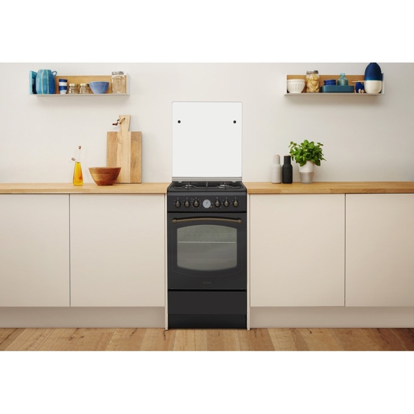 გაზქურა Indesit IS5G8MHA/E Combined, Free-Standing, Mechanical, A Black