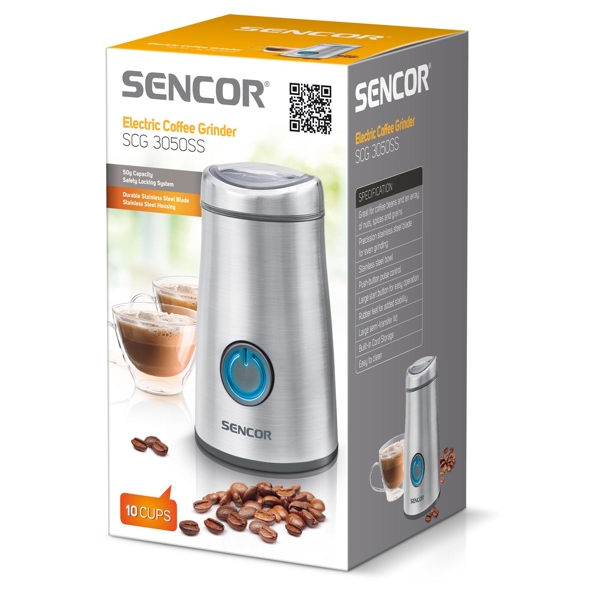 ყავის საფქვავი Sencor SCG 3050SS Coffee Grinder, 150 W Silver