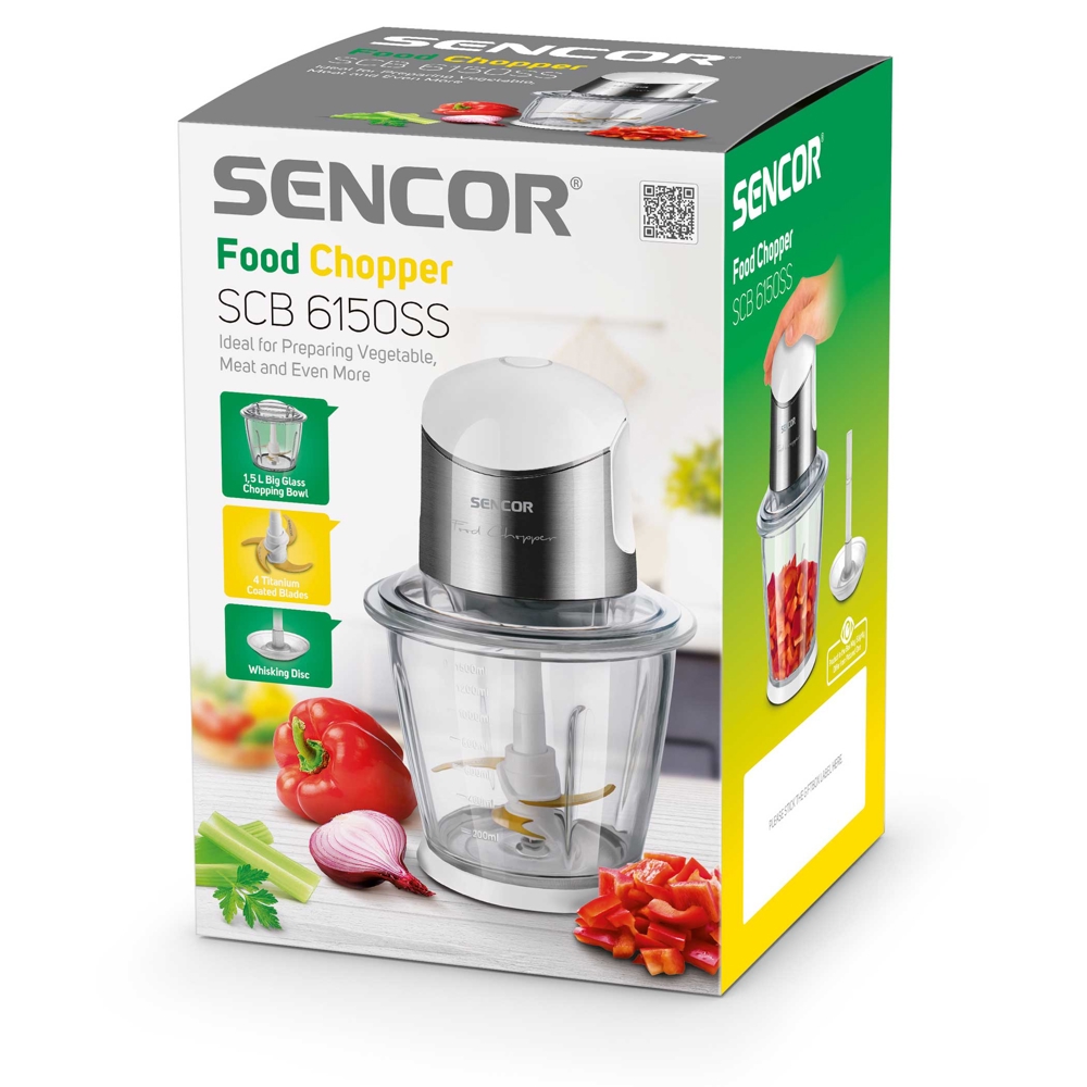 Sencor SCB 6150SS Chopper, 1.5 L, 500 W Silver