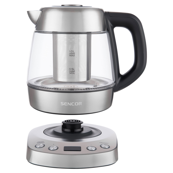 Sencor SWK 1080SS, 2200W, 1L, Tea Maker, Metallic Silver