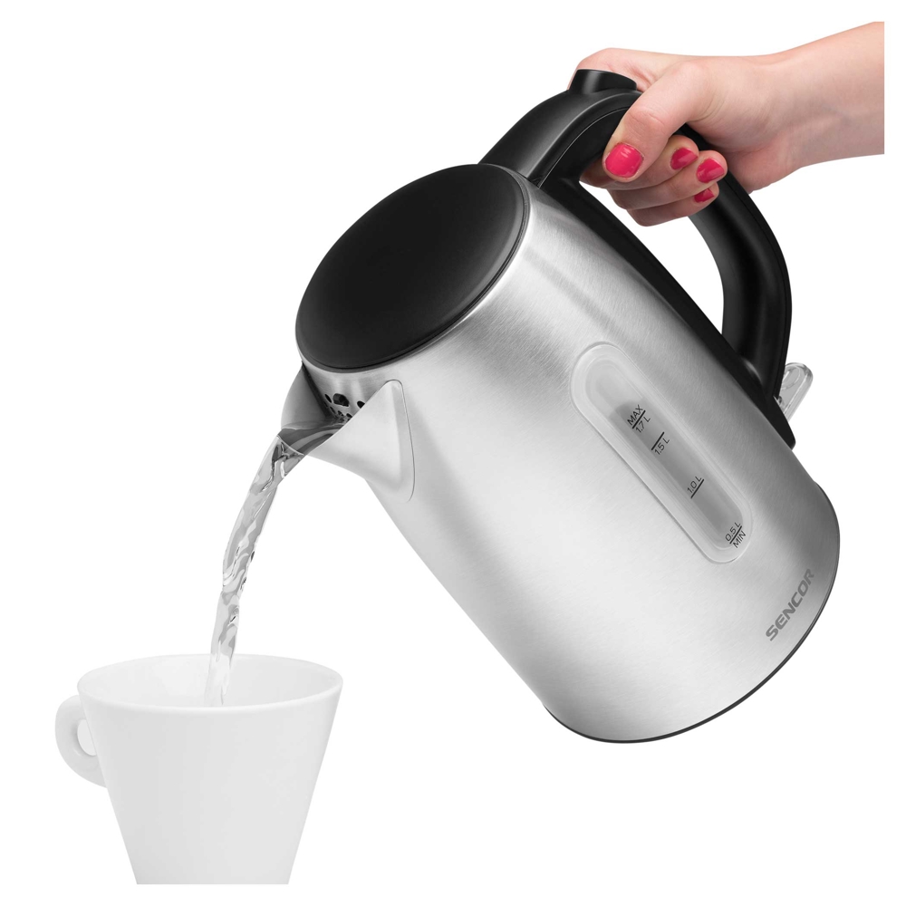 ელექტრო ჩაიდანი Sencor SWK 1720BK, 2200W, 1.2L, Electric Kettle, Black/Silver