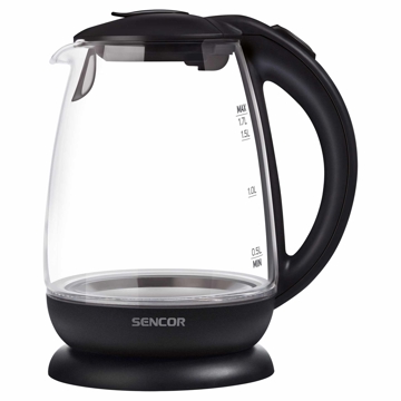 Sencor SWK 1785BK, 2200W, 1.7L, Electric Kettle, Transparant/Black