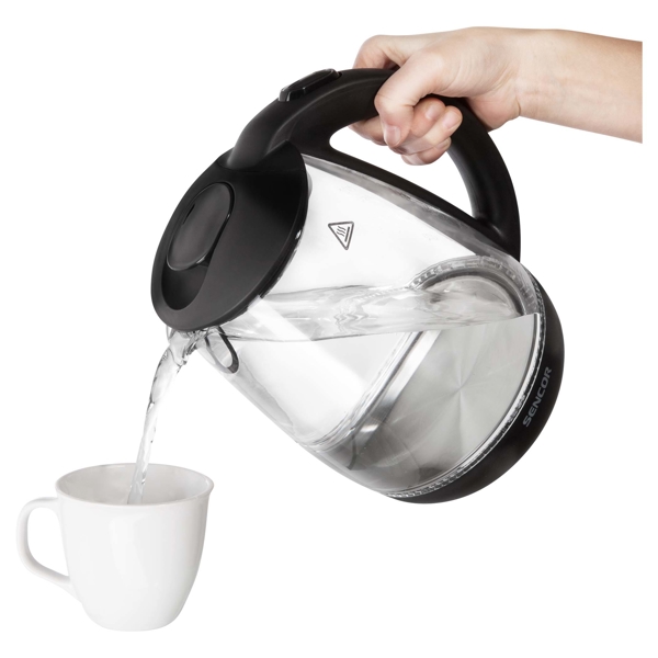 ელექტრო ჩაიდანი Sencor SWK 1785BK, 2200W, 1.7L, Electric Kettle, Transparant/Black