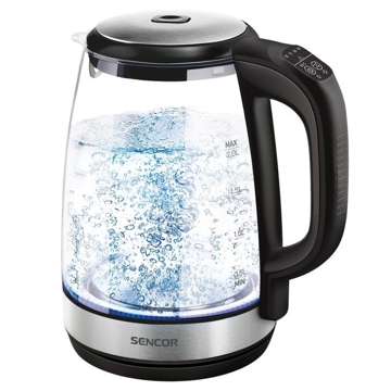 Sencor SWK 2090BK 2200W, 2L, Electric Kettle, Black/Silver