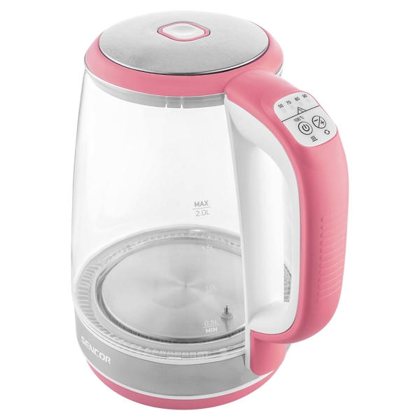 ელექტრო ჩაიდანი Sencor SWK 2194RD Electric, 2200 W Silver / Pink