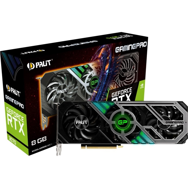 ვიდეო დაფა Palit RTX3070 GAMINGPRO 8G GDDR6 256bit 3-DP HDMI 220W