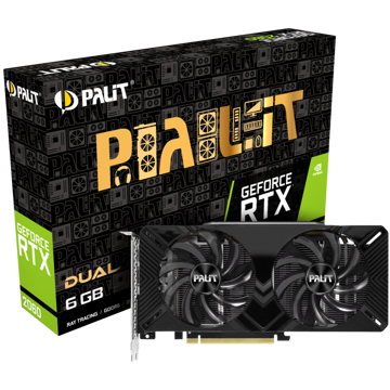 ვიდეო დაფა Palit RTX2060 DUAL 6G GDDR6 192bit DVI HDMI DP