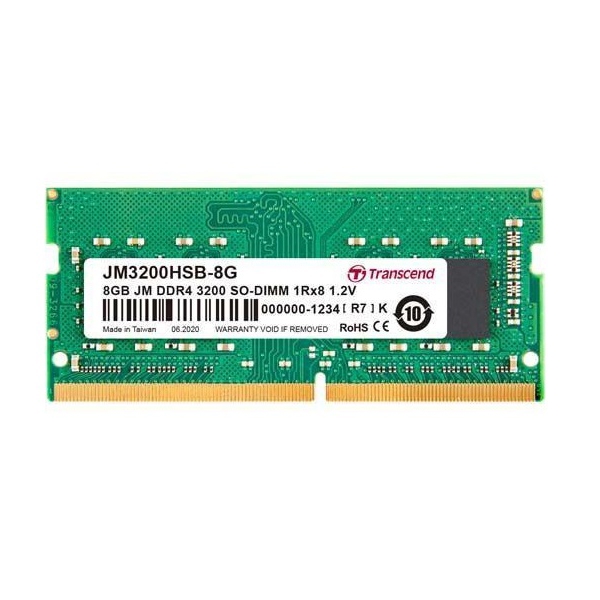 ოპერატიული მეხსიერება TRANSCEND 8GB JM DDR4 3200MHZ SO-DIMM (JM3200HSB-8G) MEMORY RAM