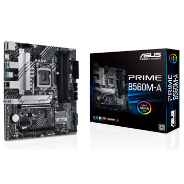 დედა დაფა ASUS PRIME B560M-A, LGA1200, PCIe 4.0, 2x M.2, RGB, mATX, DisplayPort, HDMI