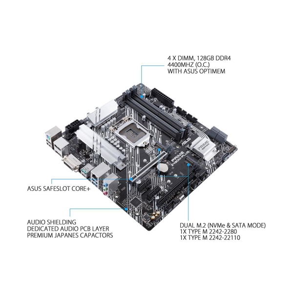 დედა დაფა ASUS PRIME_Z490M-PLUS s1200 Z490 4xDDR4 M.2 HDMI-DP-DVI mATX